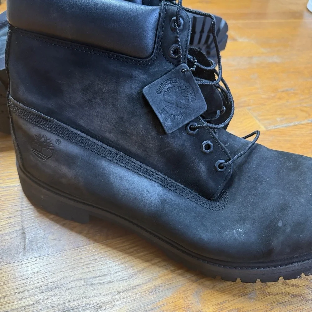Timberland Boots Mens Sz 15 M 10073 Black Leather Primaloft 400 Gram Water Proof
